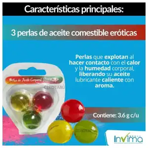 Perlas de aceite lubricante íntimo saborizado miniatura 2